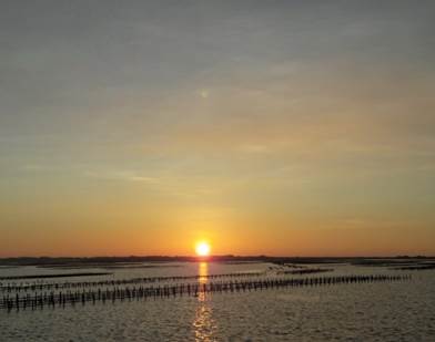 夕陽西下之海邊風景